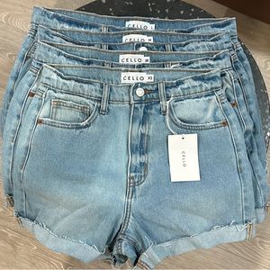 BRAND NEW! Denim Shorts, High-Rise Cuffed‎ Denim Shorts, Light Wash